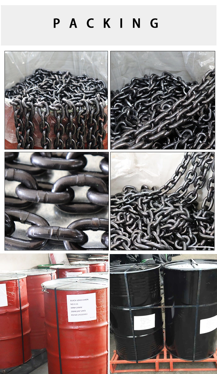 High Tensile Galvanized G80 Welded Black Metal Link Chain